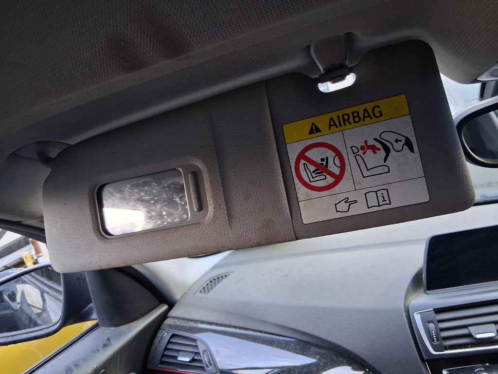 2015 BMW 1 SERIES F20 LCI NSF PASSENGER SIDE FRONT LEFT SUN VISOR