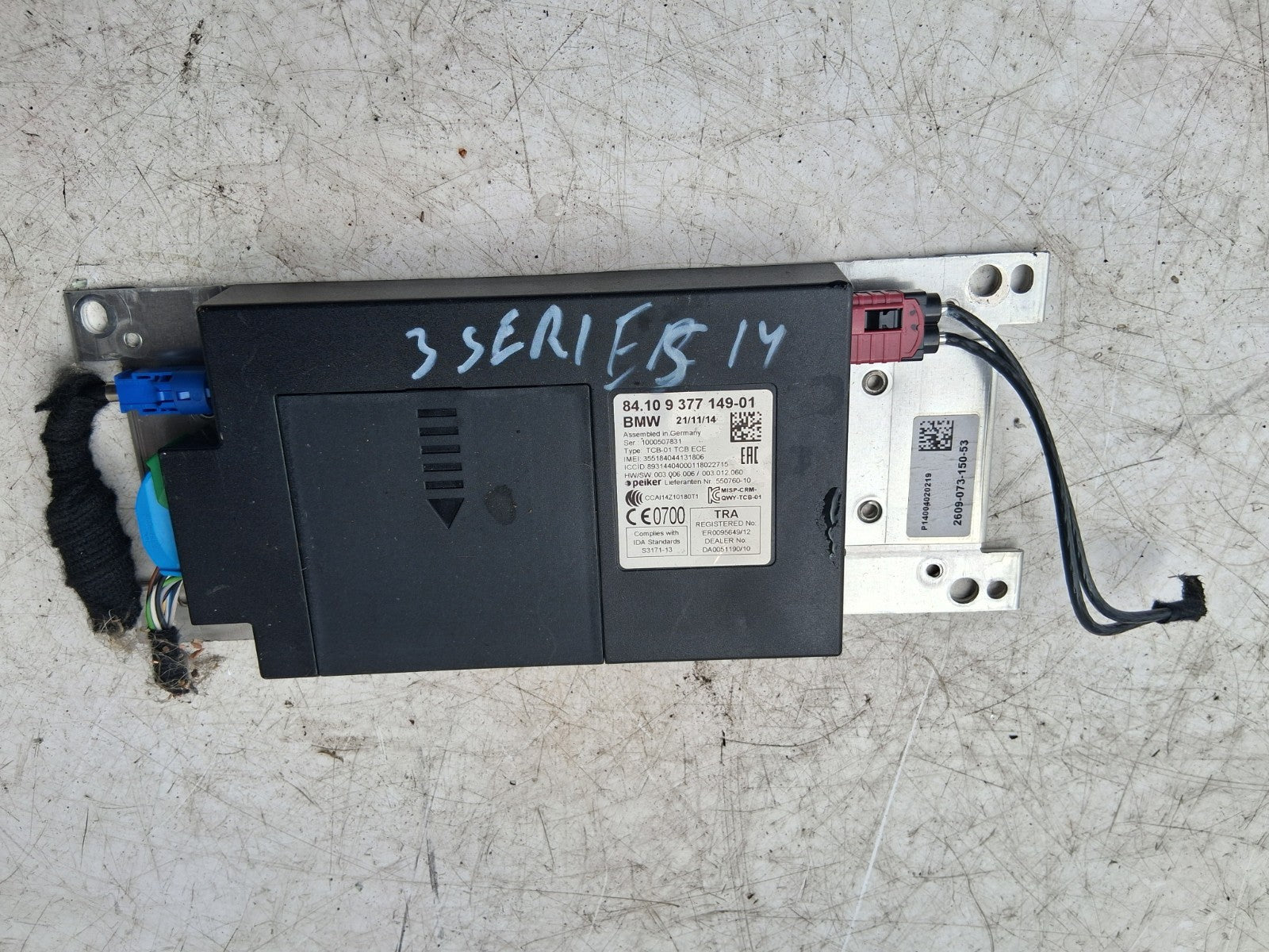 2014 BMW 3 SERIES F31 BLUETOOTH TELEMATICS CONTROL MODULE 9377149