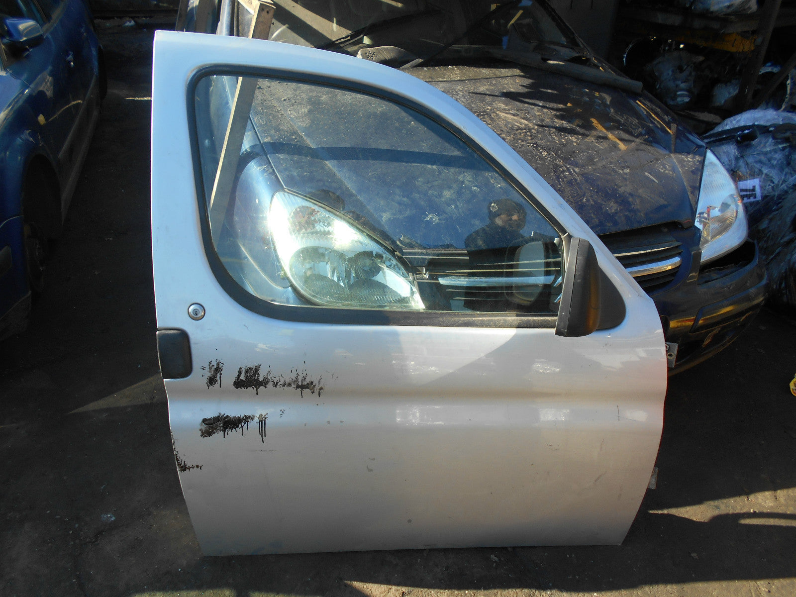 PEUGEOT PARTNER 2002 OS DRIVER SIDE COMPLETE DOOR MIRROR GLASS SILVER EZRC