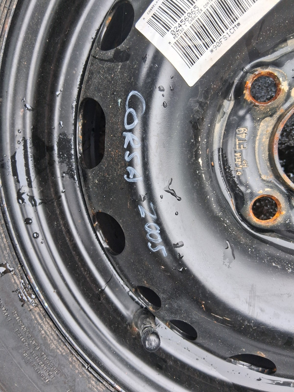 2005 VAUXHALL CORSA C 14 INCH SPACE SAVER SPARE WHEEL WITH TYRE 175/65R14