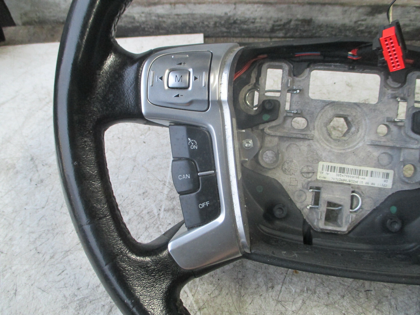 FORD MONDEO MK4 2008 4 SPOKE MULTIFUNCTION LEATHER STEERING WHEEL 7S713600JB3ZHE