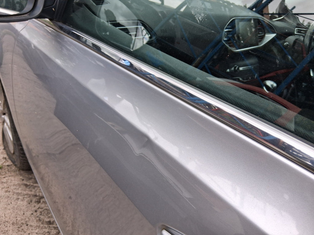 2014 PEUGEOT 308 MK2 NSF PASSENGER SIDE FRONT BARE DOOR GRIS ALUMINIUM EZR