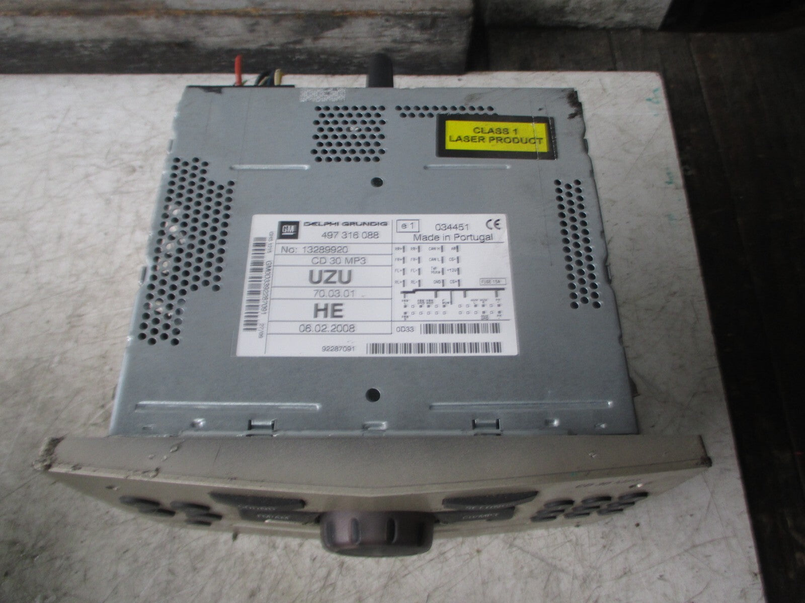 VAUXHALL CORSA D 2009 RADIO CD PLAYER STEREO HEAD UNIT 13289920