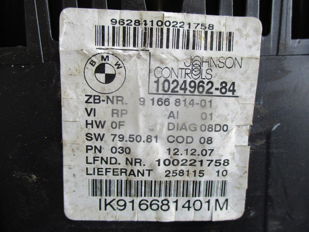 BMW 1 SERIES E87 116i SE SPEEDO SPEEDOMETER INSTRUMENT CLUSTER CLOCKS 102496284