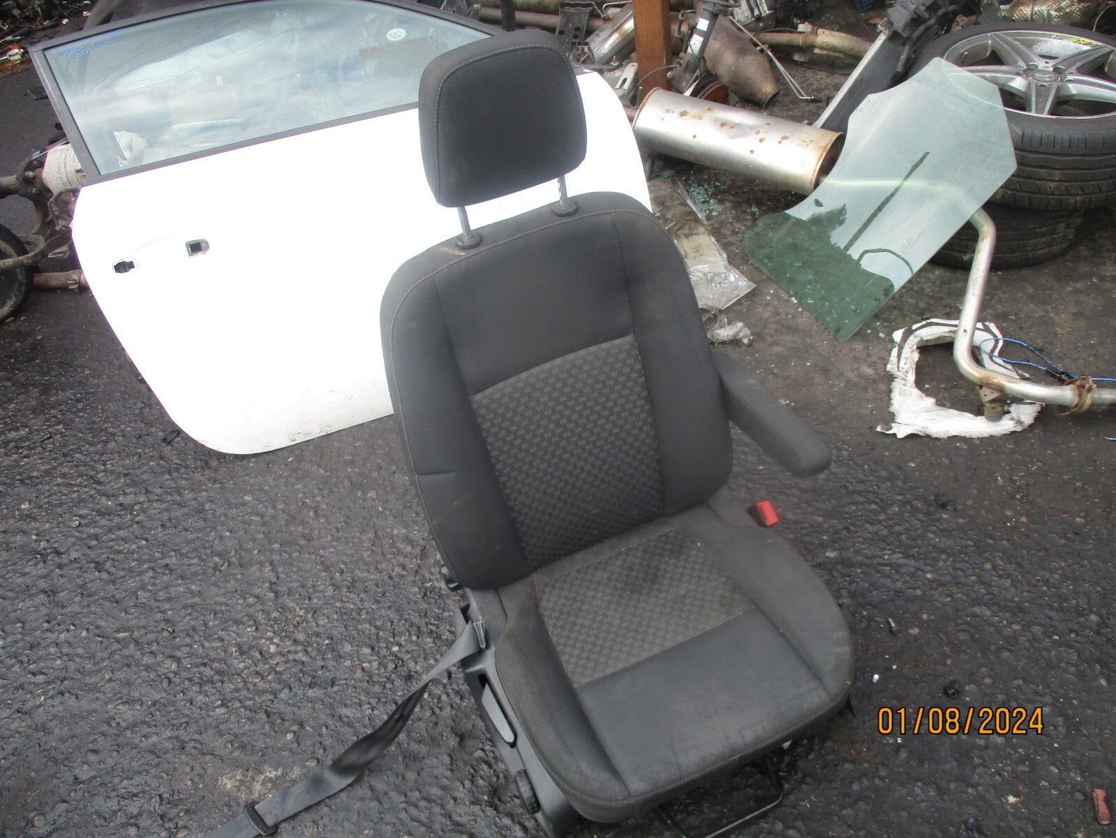 2021 FORD TRANSIT MK8 OSF DRIVER SIDE FRONT SEAT WITH ARMREST & BASE