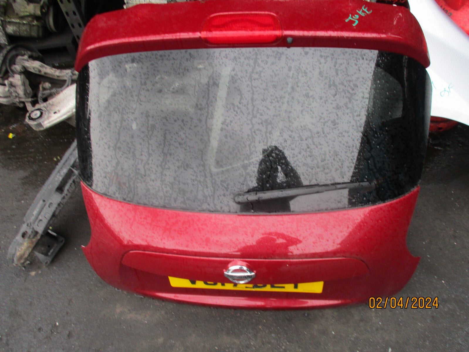 NISSAN JUKE MK1 2017 REAR COMPLETE TAILGATE BOOTLID MAGNETIC RED METALLIC NAJ