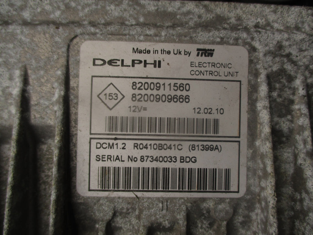 2010 RENAULT CLIO MK3 1.2 PETROL ENGINE CONTROL MODULE ECU 8200911560
