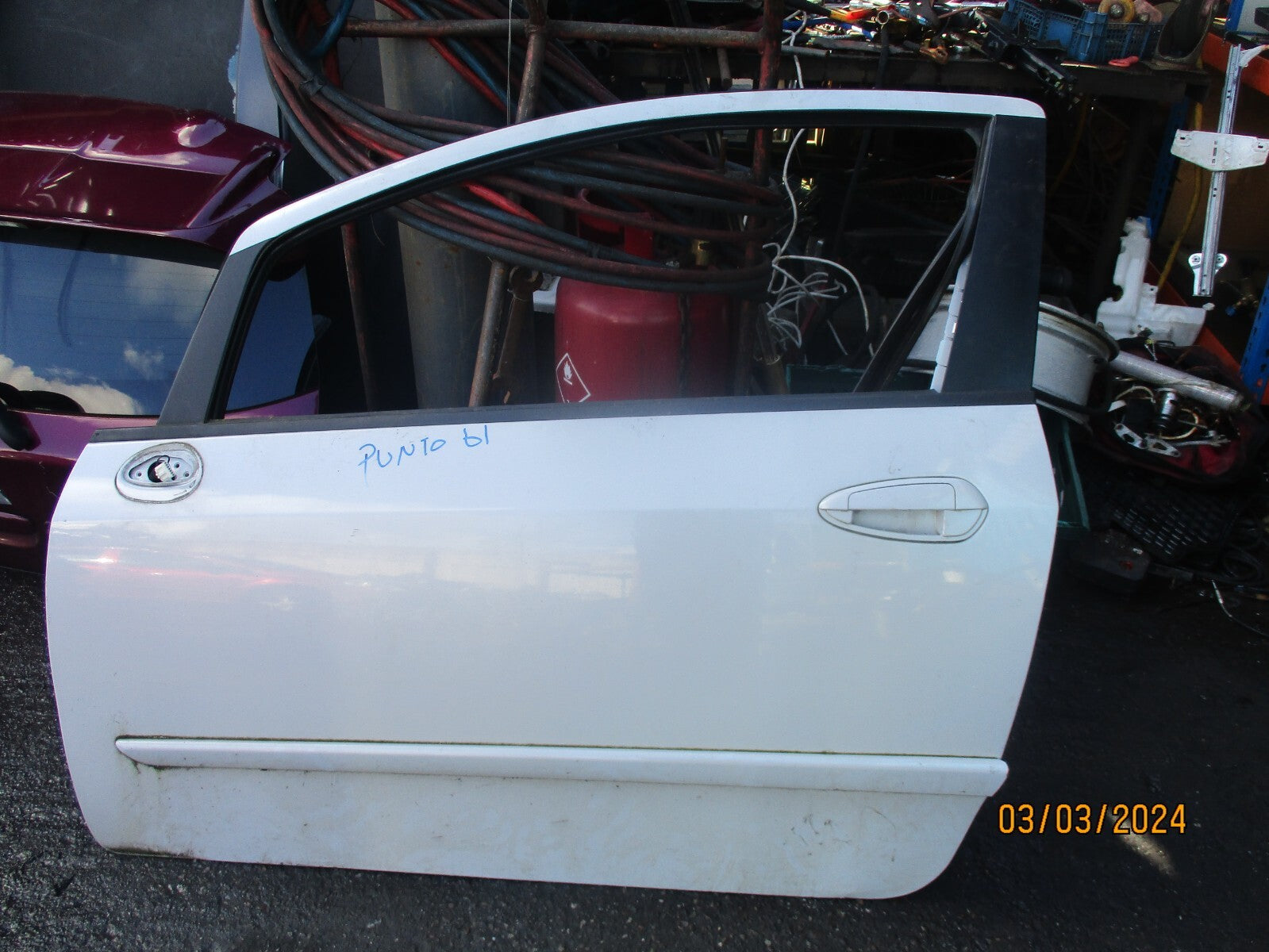FIAT GRANDE PUNTO EVO 2011 3 DOOR PASSENGER SIDE BARE DOOR SHELL BIANCO RADIOSO