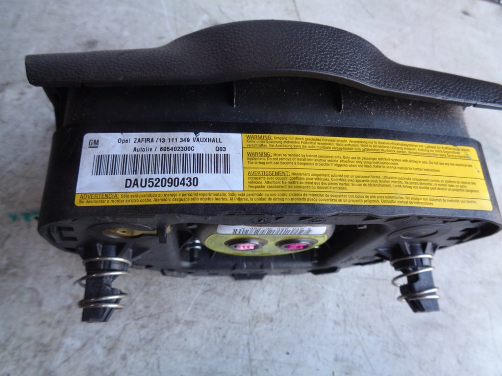 VAUXHALL ZAFIRA B MK2 2006 OS DRIVER SIDE STEERING WHEEL SAFETY BAG 13111349
