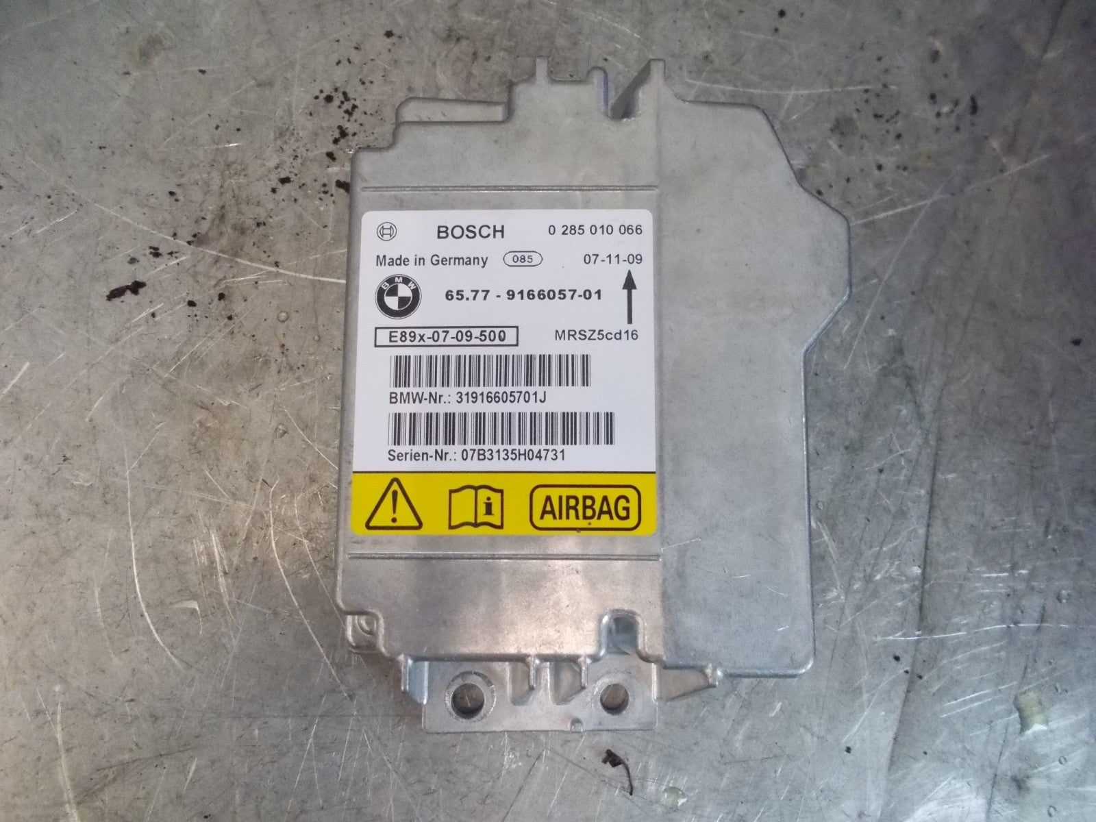 2005 BMW 1 SERIES 118D E87 AIRBAG MODULE ECU CONTROL UNIT 0285010066