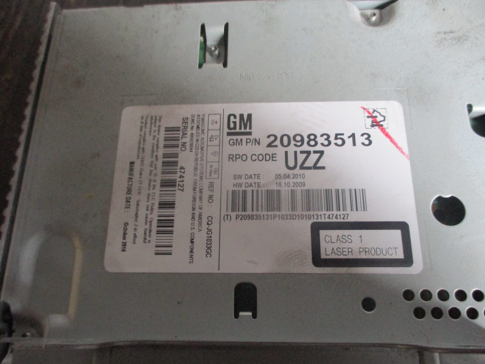 VAUXHALL MERIVA B 2011 RADIO CD PLAYER STEREO HEAD UNIT 20983513