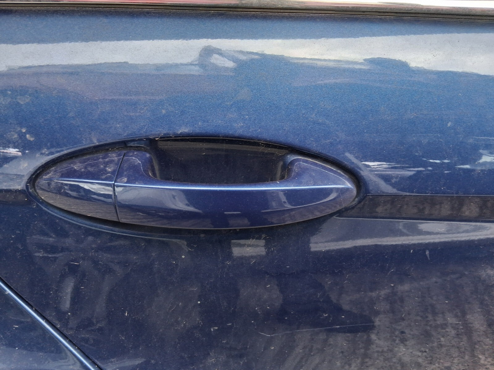 2010 FORD FIESTA MK7 OSR DRIVER SIDE REAR RIGHT COMPLETE DOOR OCEAN BLUE