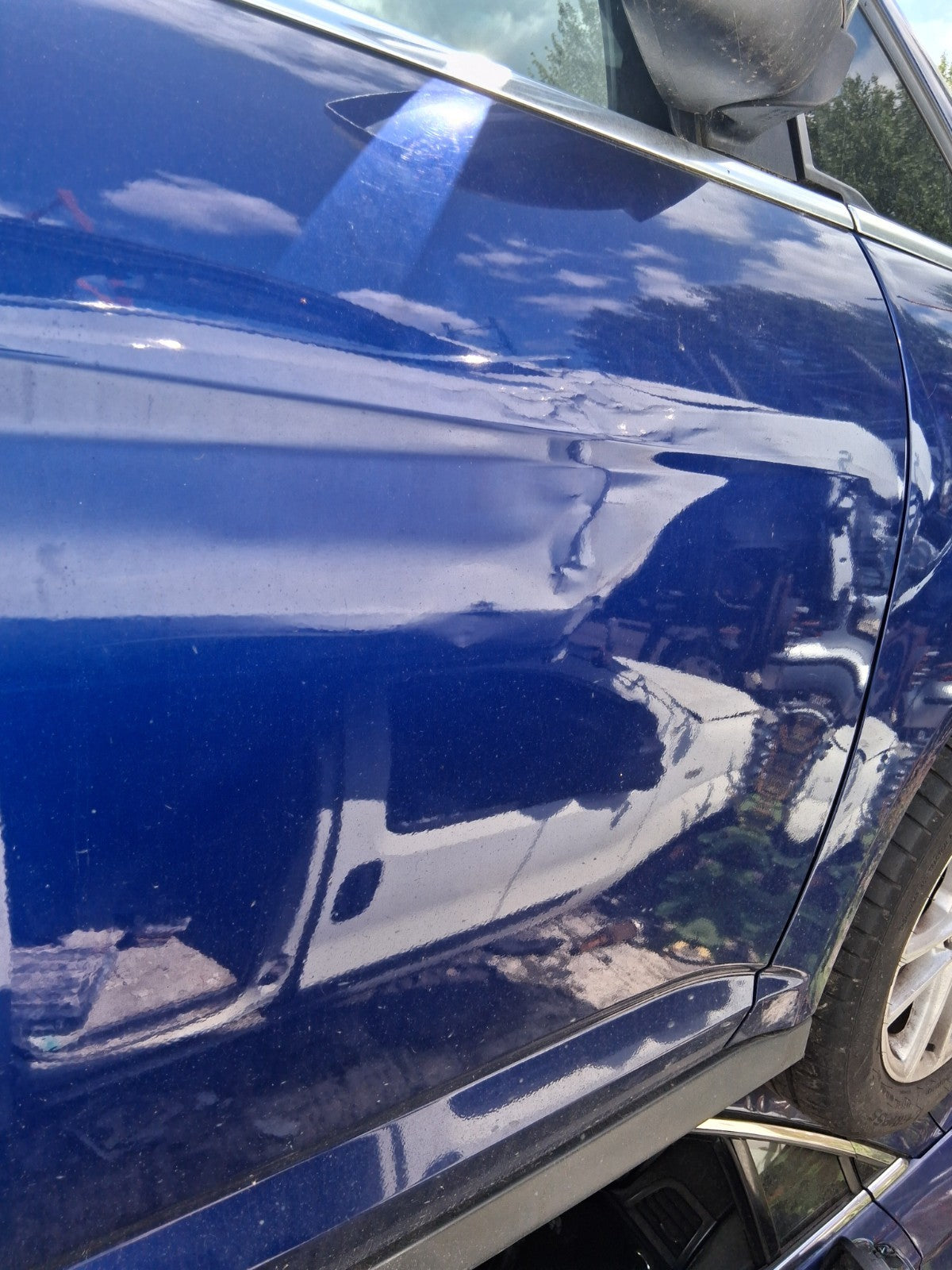 2015 FORD GRAND C MAX MK2 OSF DRIVER SIDE FRONT RIGHT BARE DOOR IMPACT BLUE HE