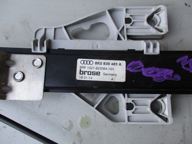 AUDI A4 2014 B8 NSR PASSENGER SIDE REAR WINDOW MOTOR REGULATOR 8K0839461A