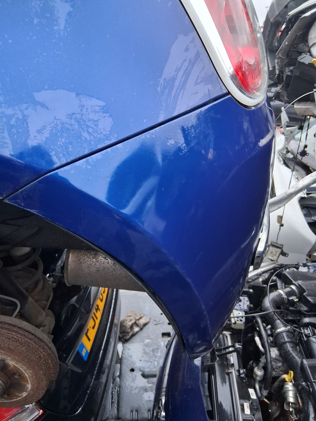 2010 FIAT 500 LOUNGE MK1 COMPLETE REAR BUMPER BLUE