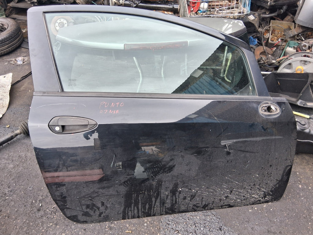2007 FIAT PUNTO MK3 3 DOOR OSF DRIVER SIDE FRONT COMPLETE DOOR BLACK