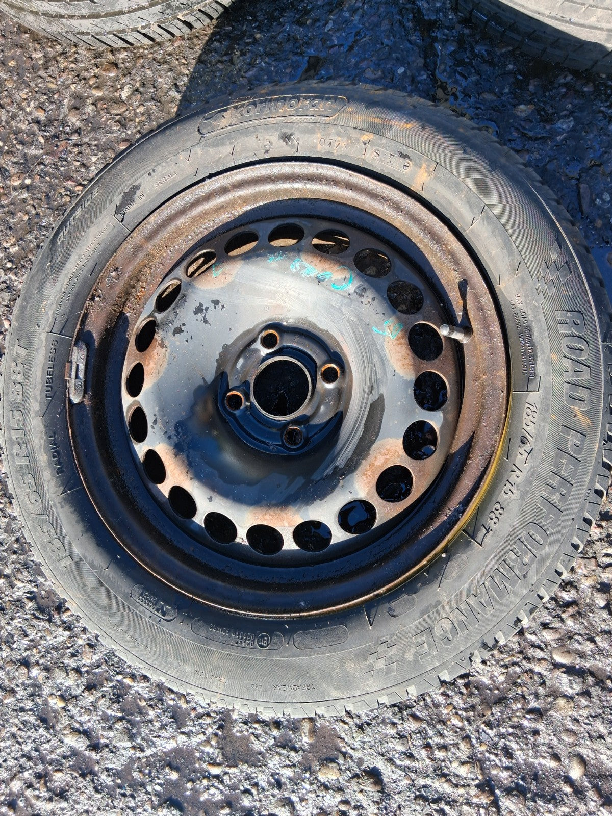 2008 VAUXHALL CORSA D 15 INCH STEEL WHEEL WITH TYRE 185/65R15