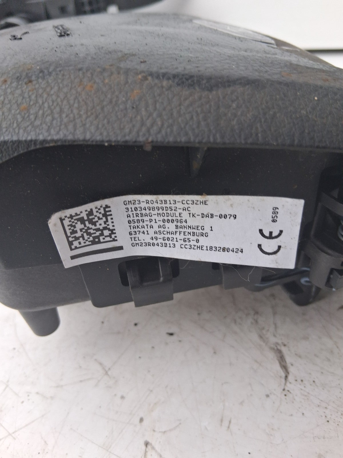 2019 FORD GALAXY STEERING WHEEL AIRBAG BLACK 3074295