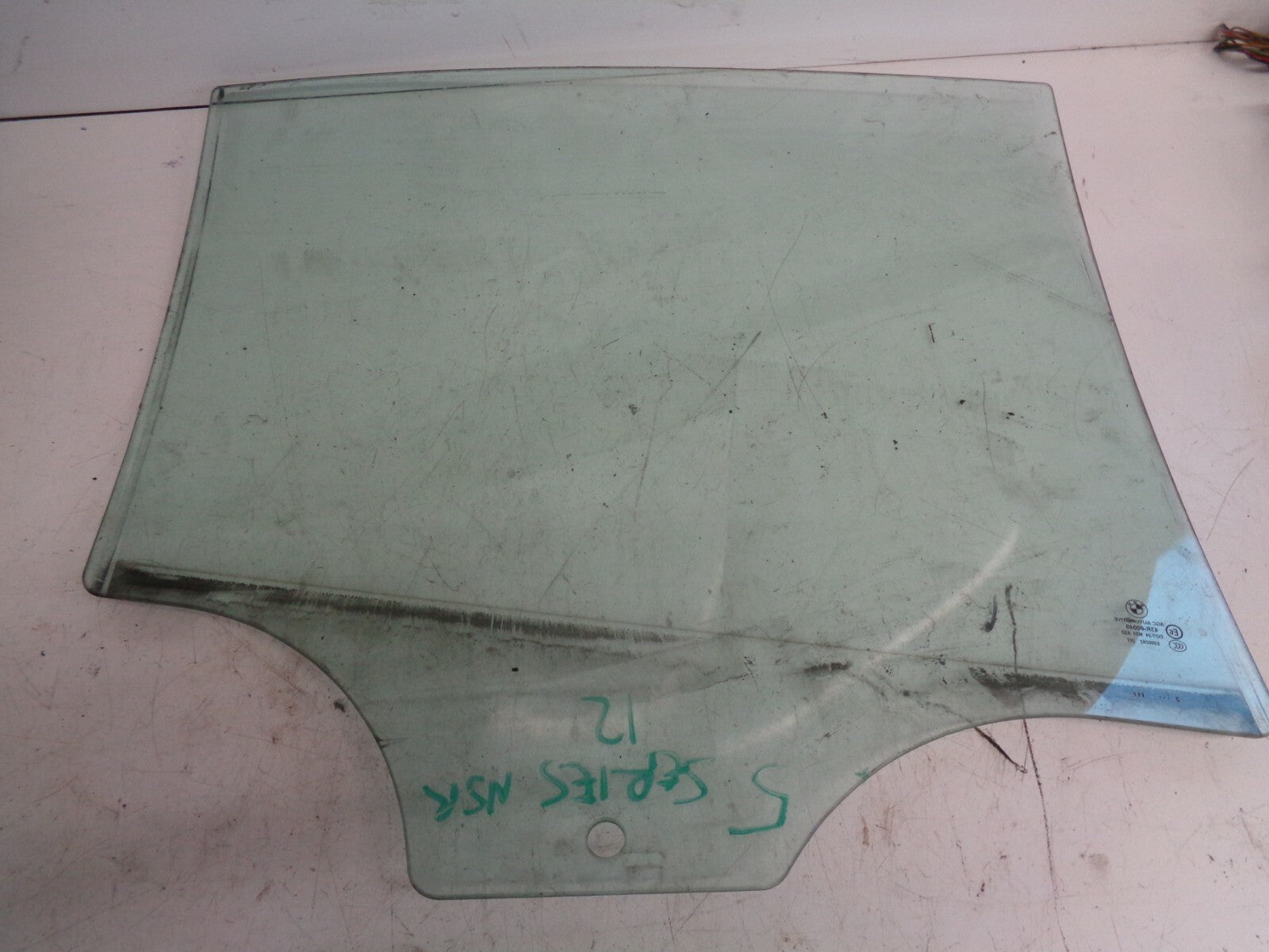 BMW 5 SERIES 2012 F10 NSR PASSENGER SIDE REAR DOOR WINDOW GLASS