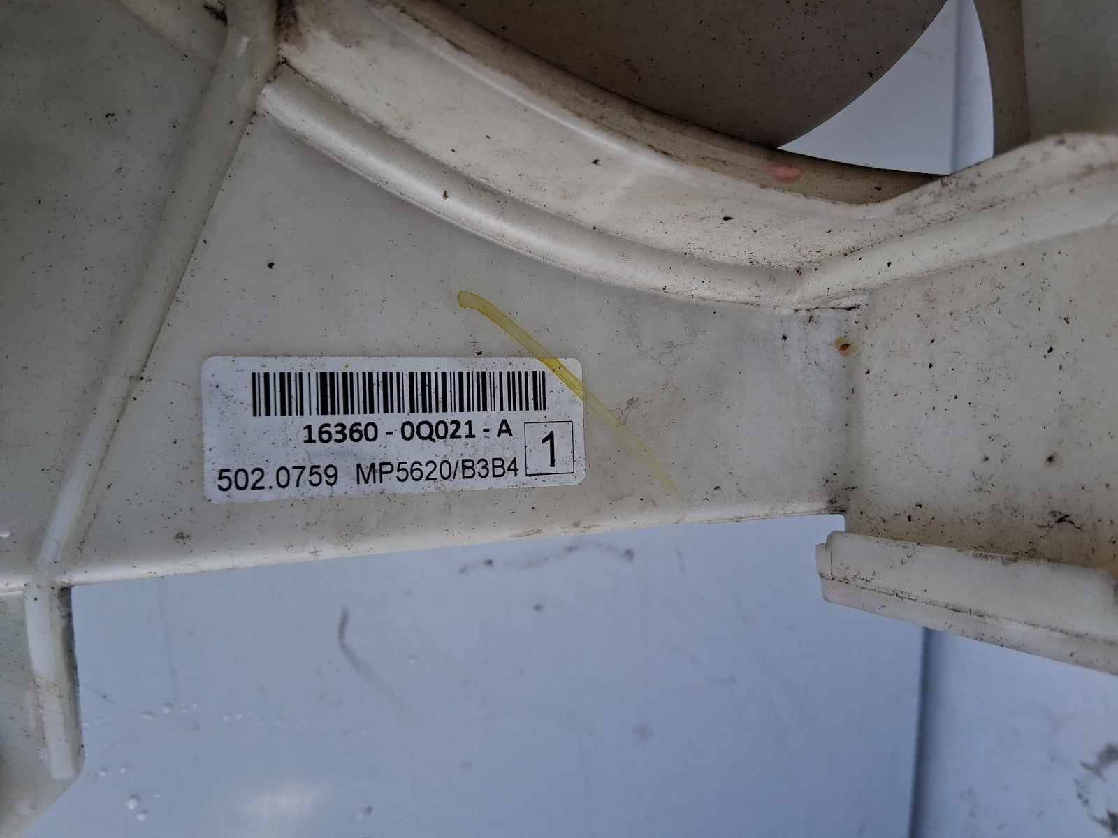 2019 TOYOTA AYGO MANUAL RADIATOR COOLING FAN 163600Q021A