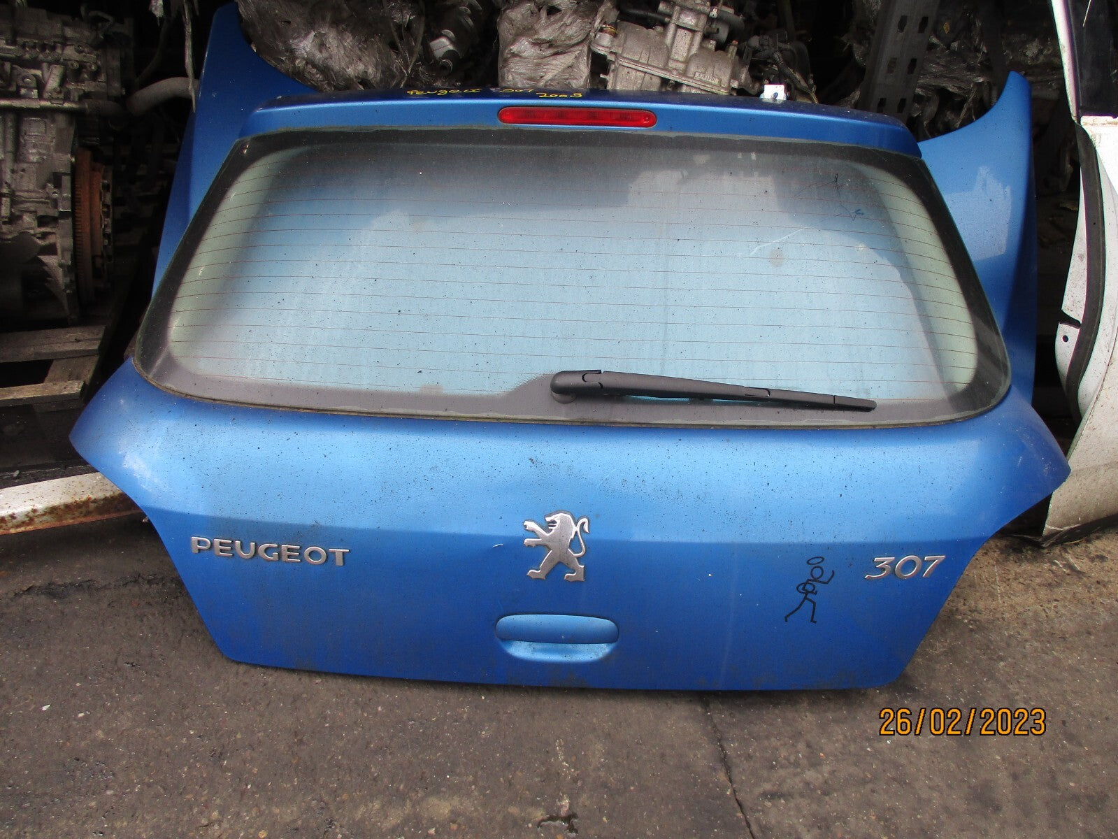PEUGEOT 307 MK1 2003 REAR COMPLETE TAILGATE BOOTLID BLUE