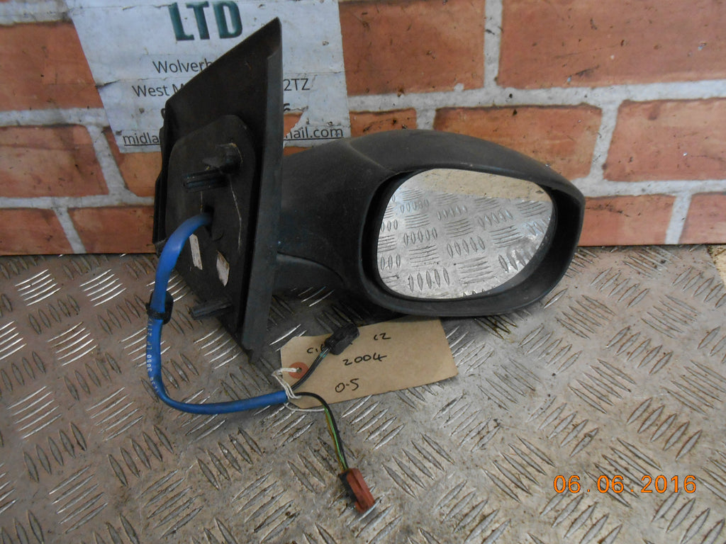 CITROEN C2 2004 OS DRIVER SIDE ELECTRIC WING DOOR MIRROR BLACK PLASTIC