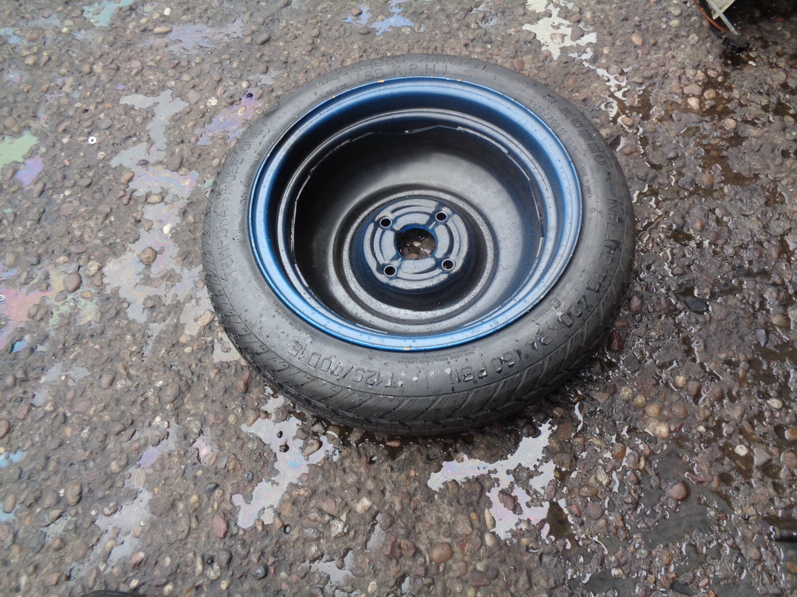 CHEVROLET TACUMA 15 INCH STEEL WHEEL WITH TYRE 4 STUD T125/70D15