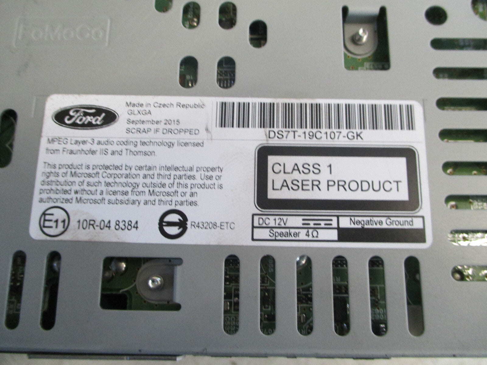 FORD MONDEO MK5 2016 RADIO CD PLAYER HEAD UNIT DS7T19C107GK