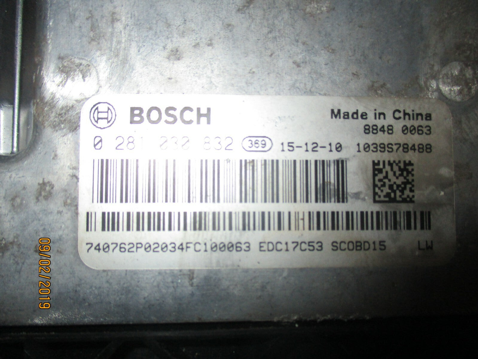SAIC LDV 2016 V80 MAXUS 2.5 CDI ENGINE CONTROL UNIT ECU MODULE 0281030832