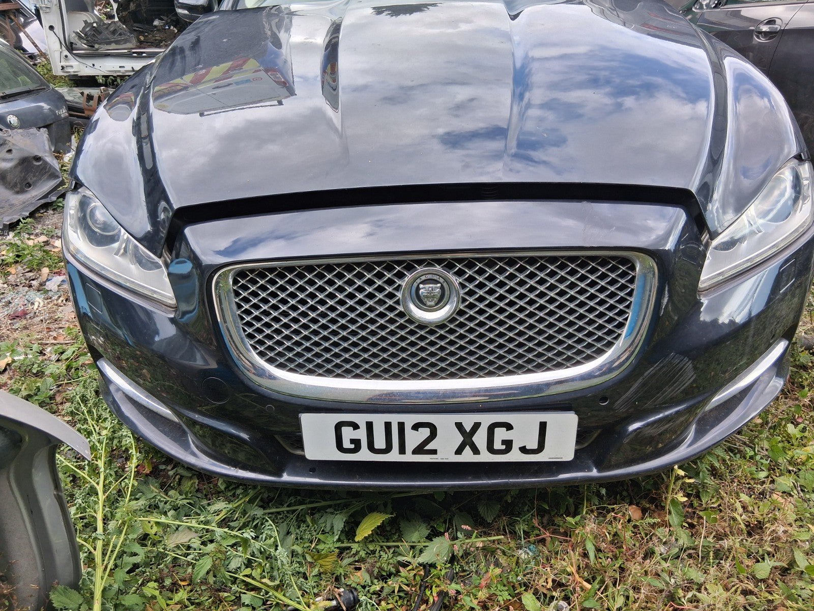2012 JAGUAR XJ X351 FRONT COMPLETE BUMPER BLACK MIDNIGHT BLACK MET PEF