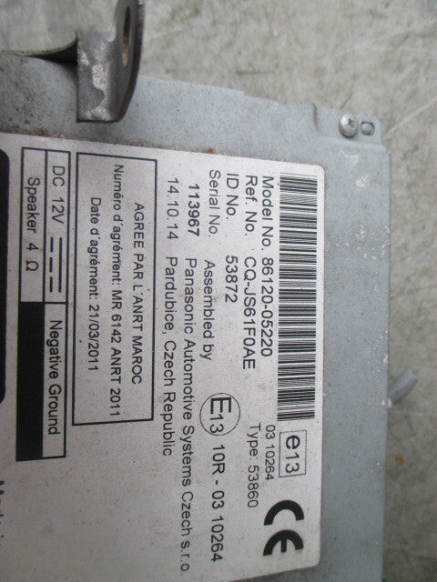 TOYOTA AVENSIS SALOON T270 2015 MK3 RADIO CD STEREO HEAD UNIT 8612005220