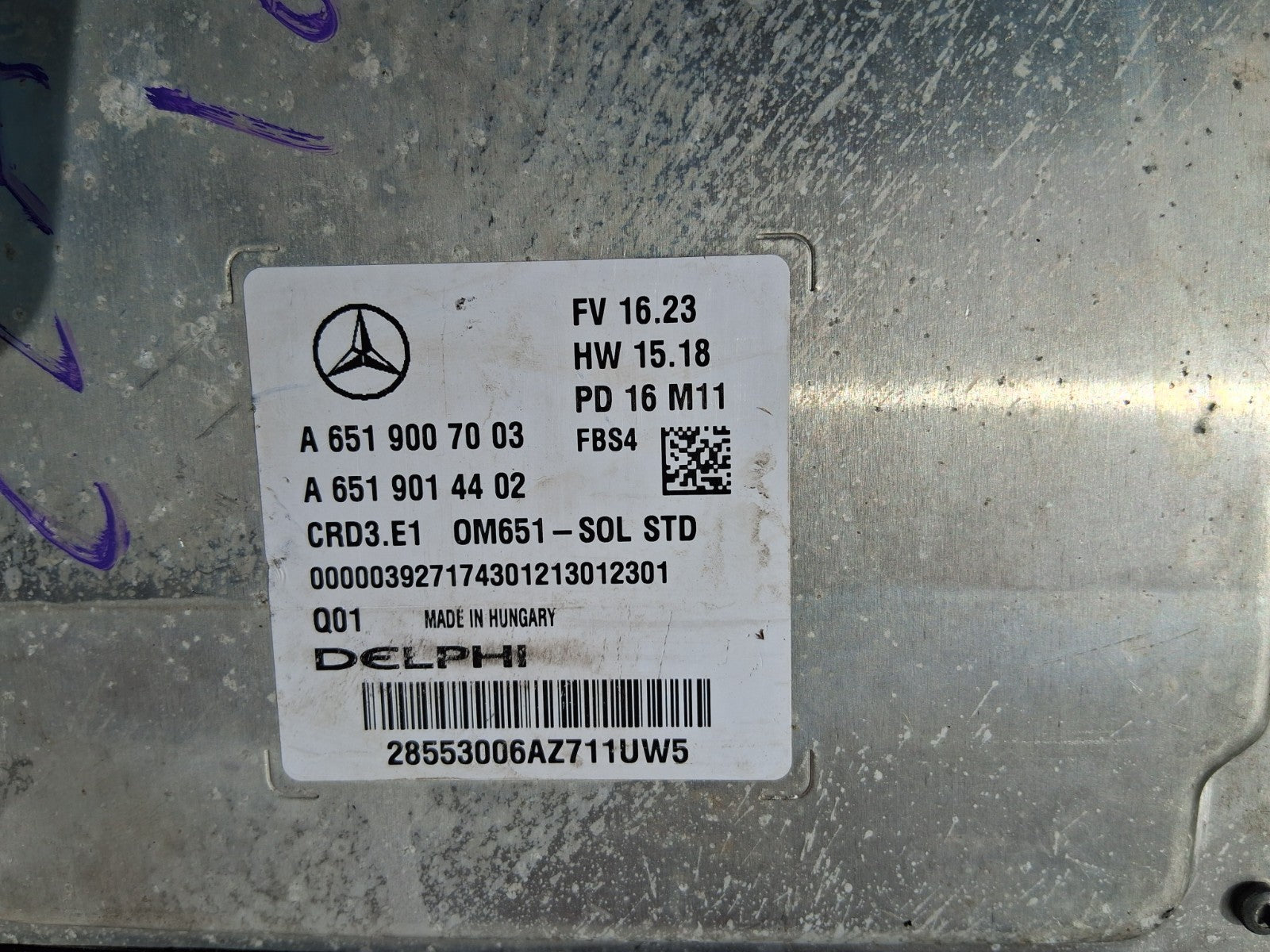 MERCEDES BENZ CLA 2016 C117 2.1 DIESEL ECU ENGINE CONTROL MODULE A6519007003