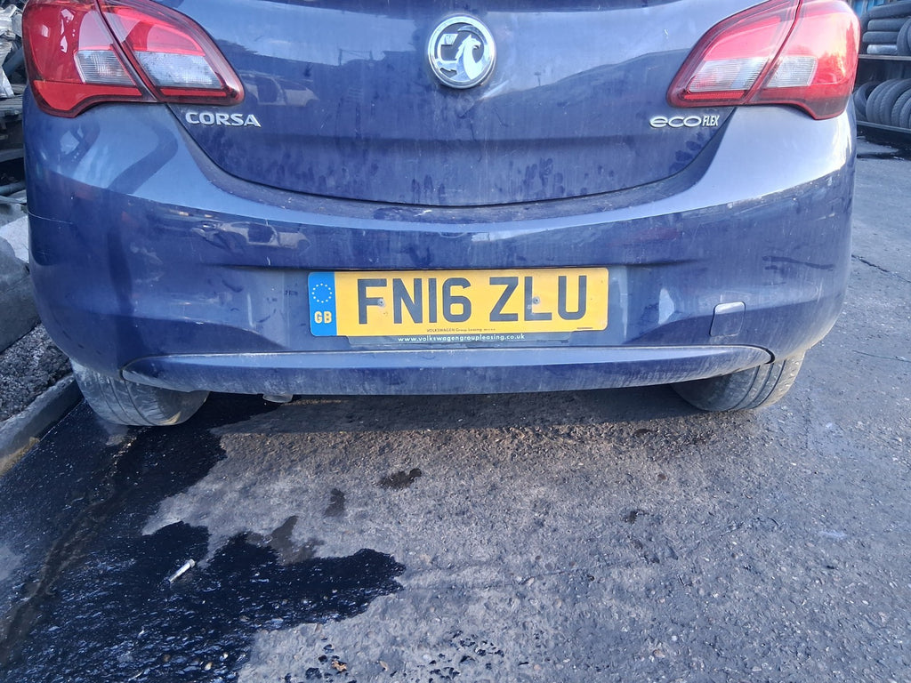 2016 VAUXHALL CORSA E COMPLETE REAR BUMPER BLUE
