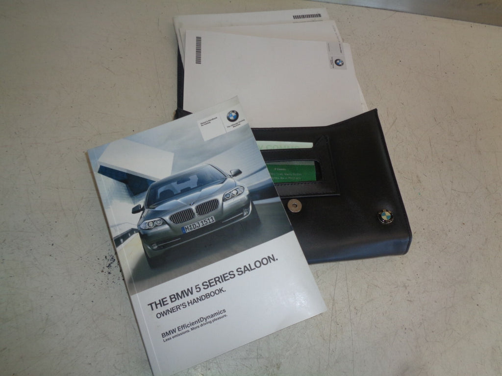 BMW 5 SERIES 2012 F10 OWNER MANUAL WITH LEATHER WALLET