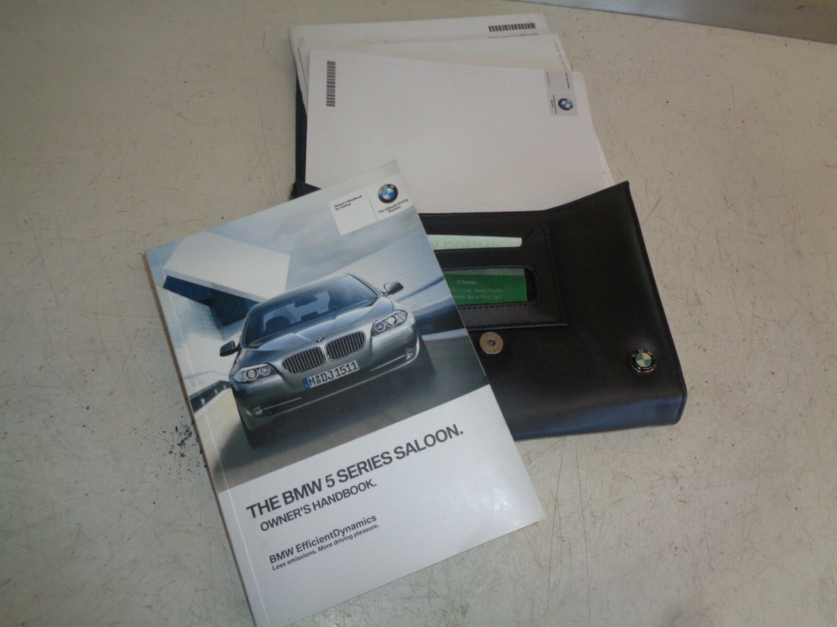 BMW 5 SERIES 2012 F10 OWNER MANUAL WITH LEATHER WALLET
