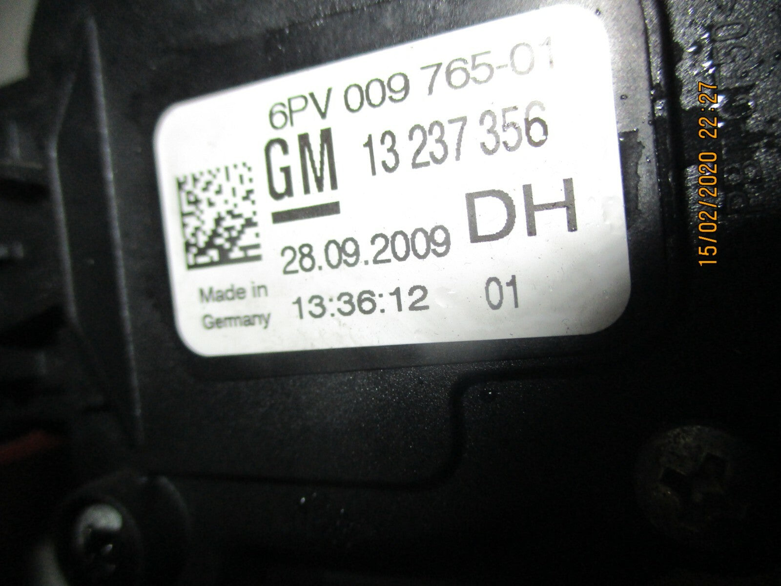 VAUXHALL INSIGNIA A 2009 ELECTRIC ACCELERATOR THROTTLE PEDAL 13237356