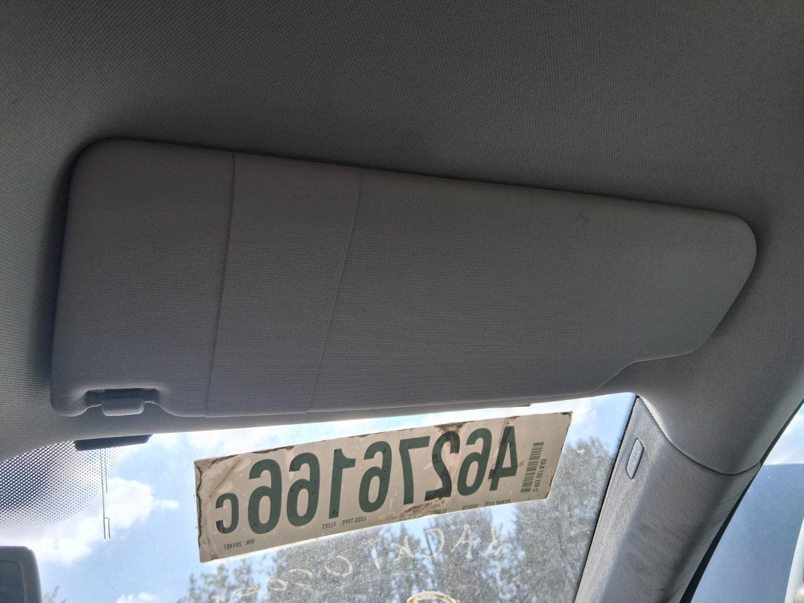 2012 VW VOLKSWAGEN GOLF MK6 OSF DRIVER SIDE FRONT SUN VISOR SHADE