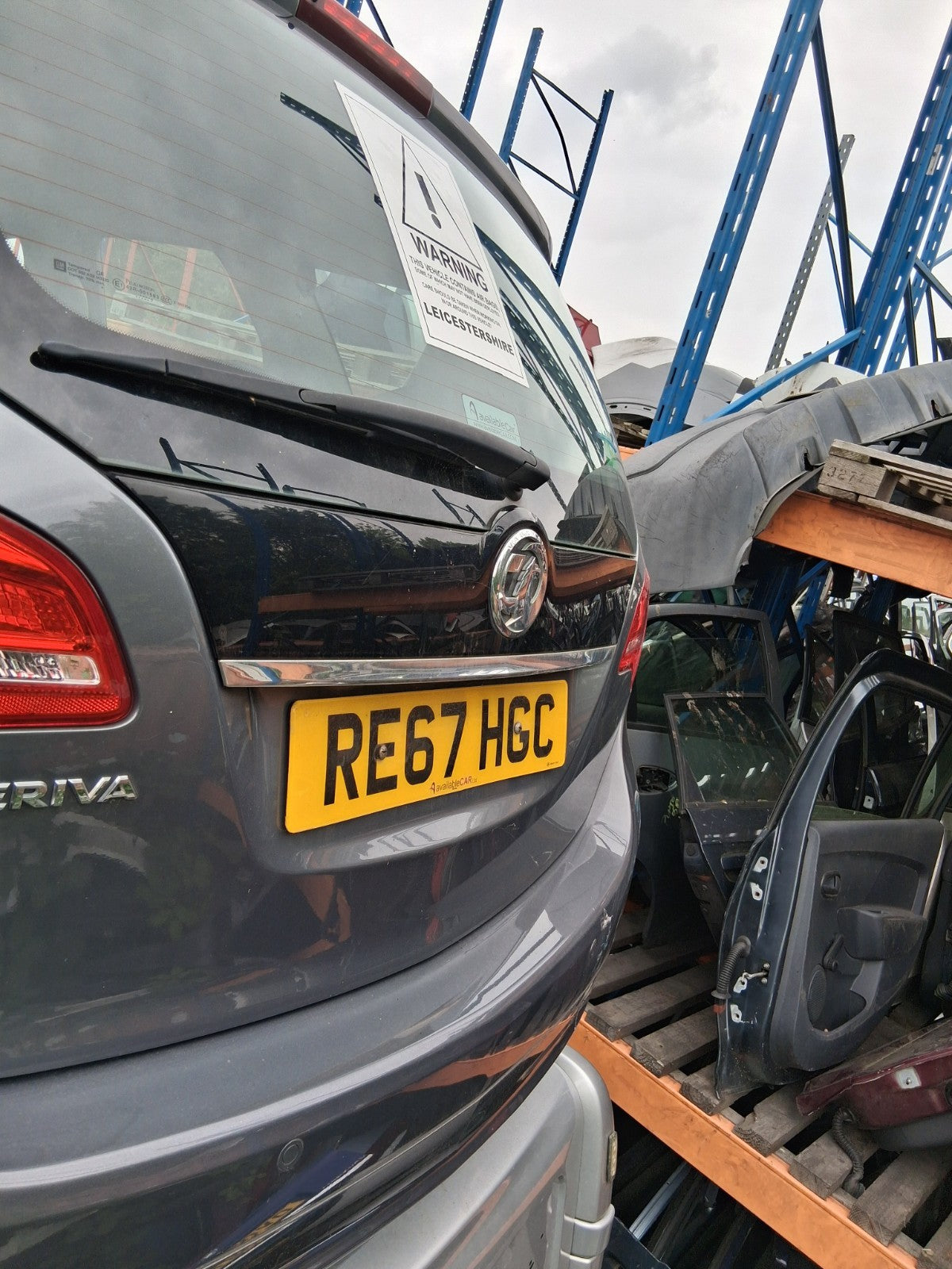 2017 VAUXHALL MERIVA B MK2 BARE TAILGATE BOOTLID SHINY GREY Z195