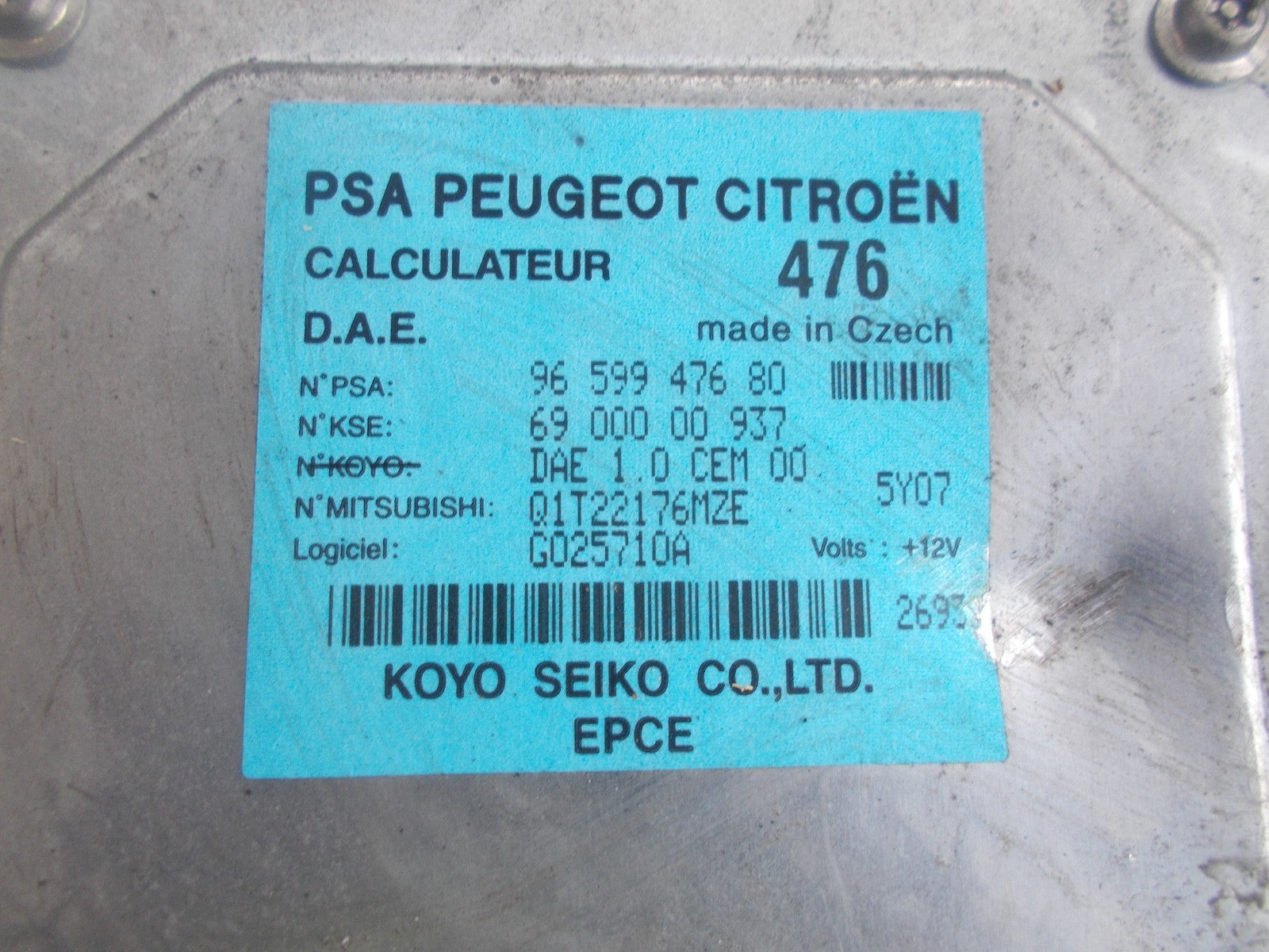 PEUGEOT 1007 KM (MK1) 2005-2009 POWER STEERING CONTROL MODULE 9659947680