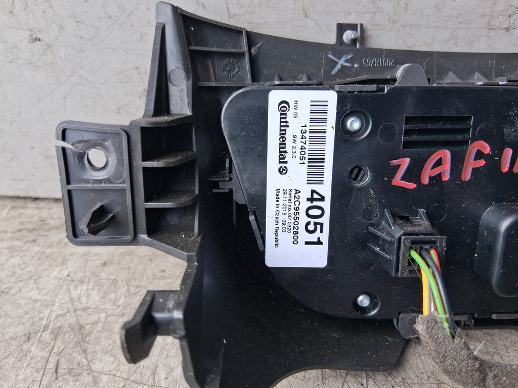 2016 VAUXHALL ZAFIRA C MK3 AC HEATER CLIMATE CONTROL SWITCH PANEL 13474051