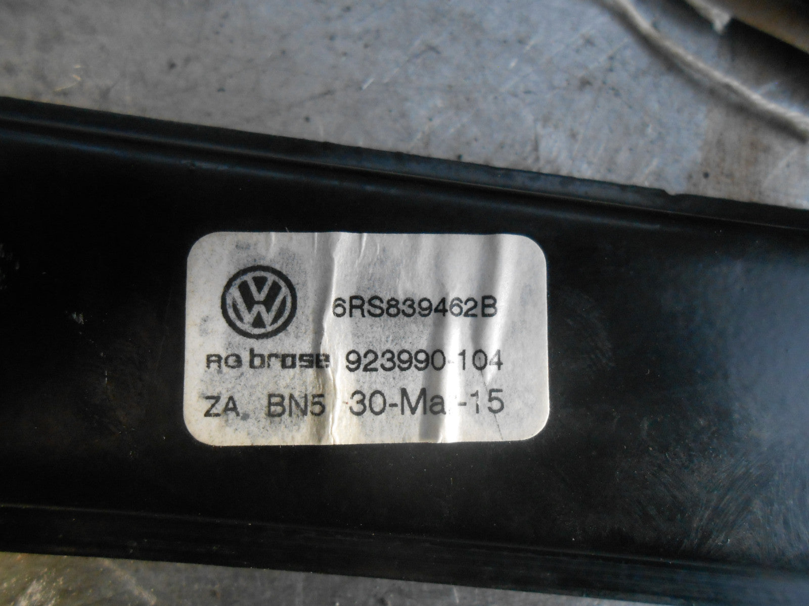 VW VOLKSWAGEN POLO 6C (MK5) 5 DOOR OSR DRIVER REAR WINDOW REGULATOR & MOTOR