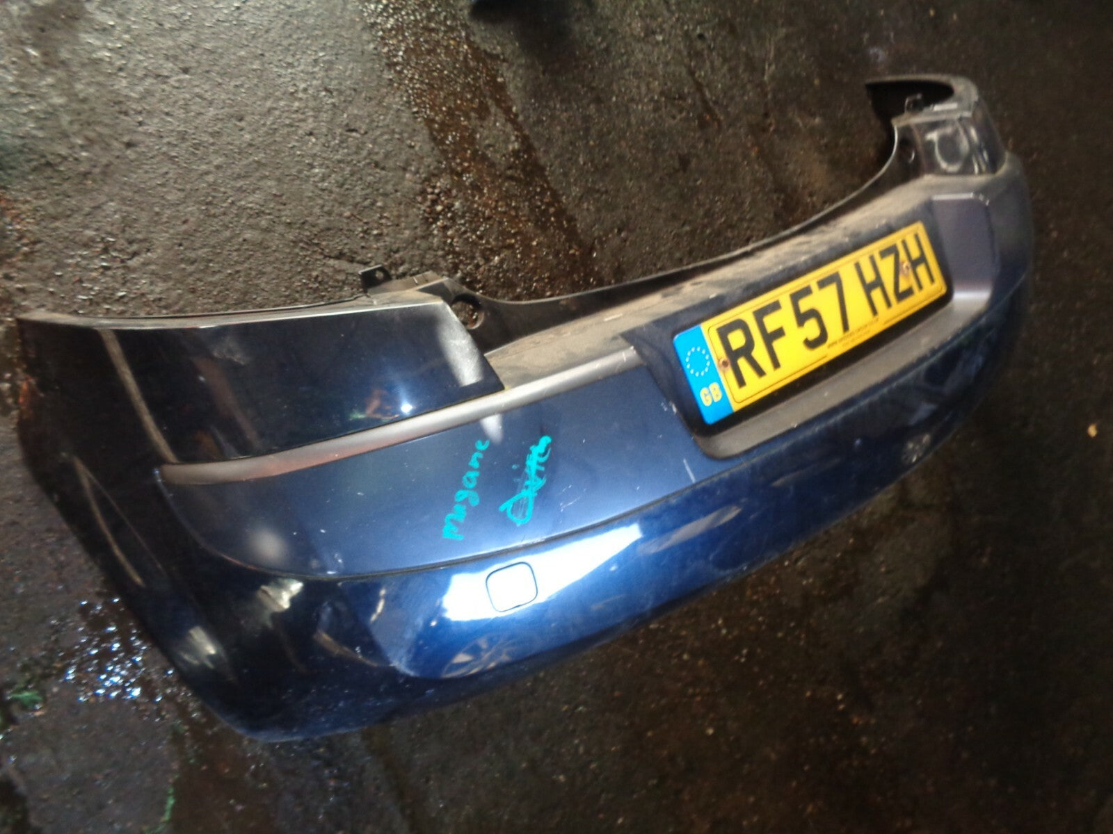 RENAULT MEGANE MK2 2007 REAR COMPLETE BUMPER BLUE