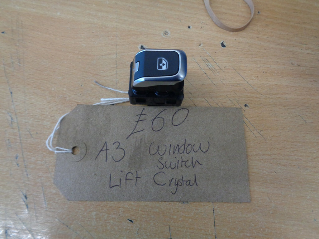 AUDI A3 2017 SINGLE WINDOW CONTROL SWITCH BUTTON SILVER BLACK 8V0959855C
