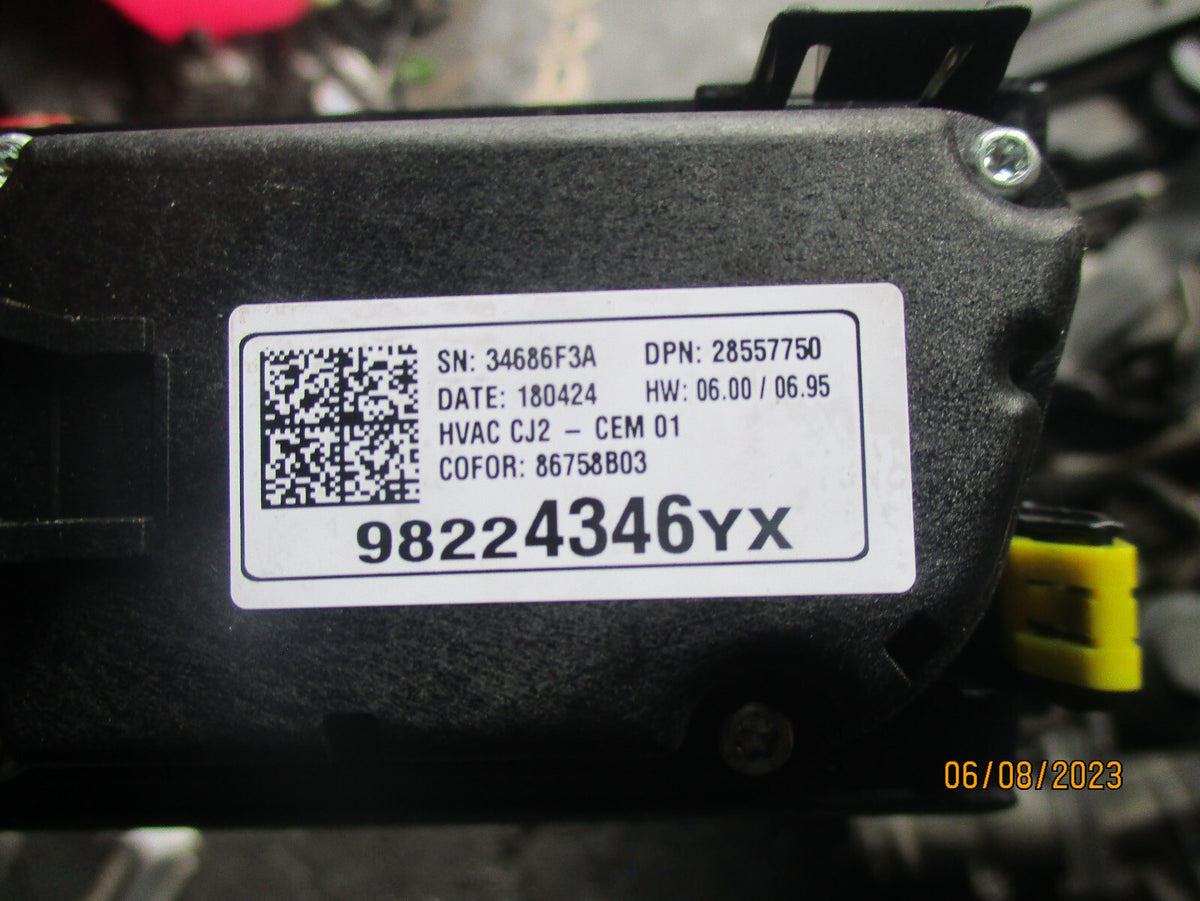 VAUXHALL GRANDLAND X 2018 HEATER CONTROL PANEL UNIT  98224346YX