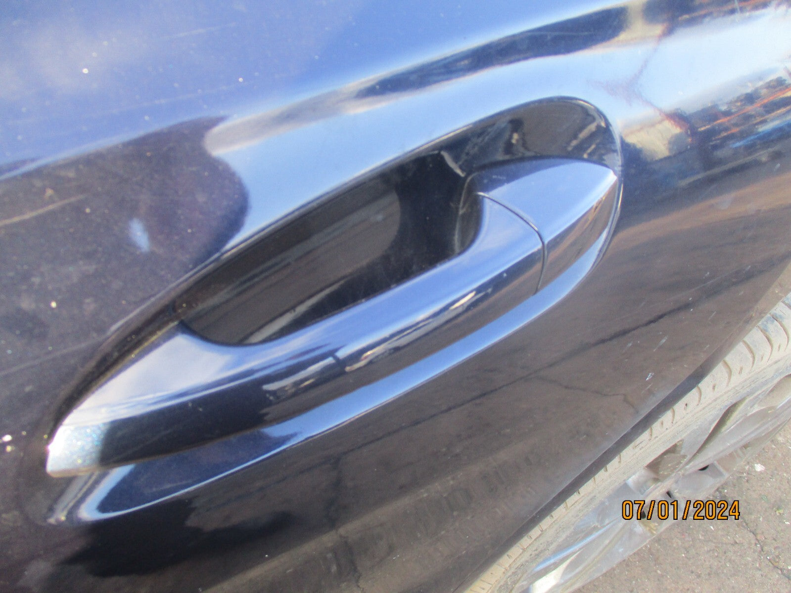MERCEDES BENZ CLA 2016 C117 NSR PASSENGER REAR EXTERIOR DOOR HANDLE LUNAR BLUE