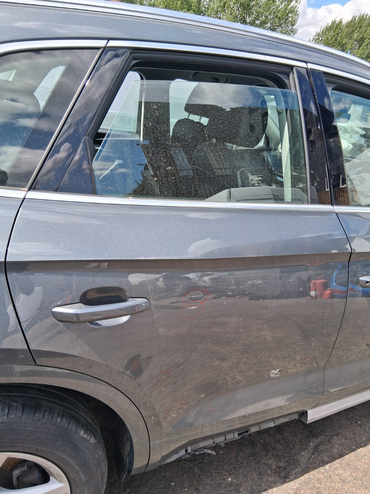 2019 AUDI Q5 ESTATE FY OSR DRIVER SIDE REAR OUTER DOOR HANDLE MONSOON GREY LX7R