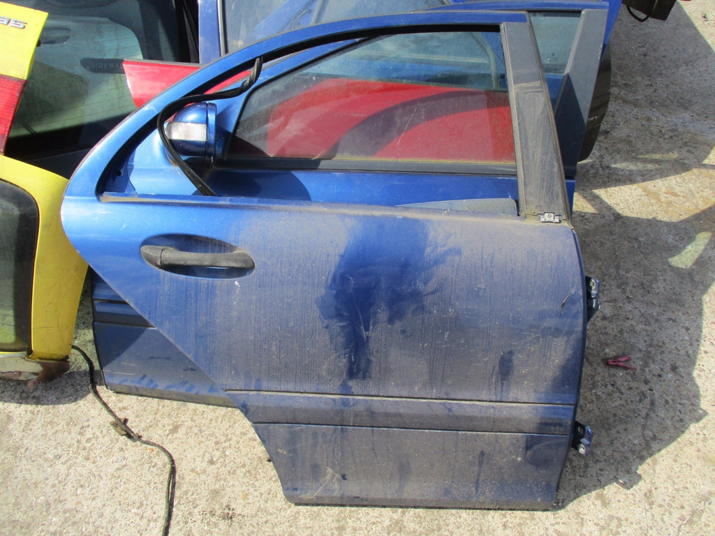 MERCEDES C CLASS W203 2001 OSR DRIVER SIDE REAR DOOR GLASS REGULATOR BLUE