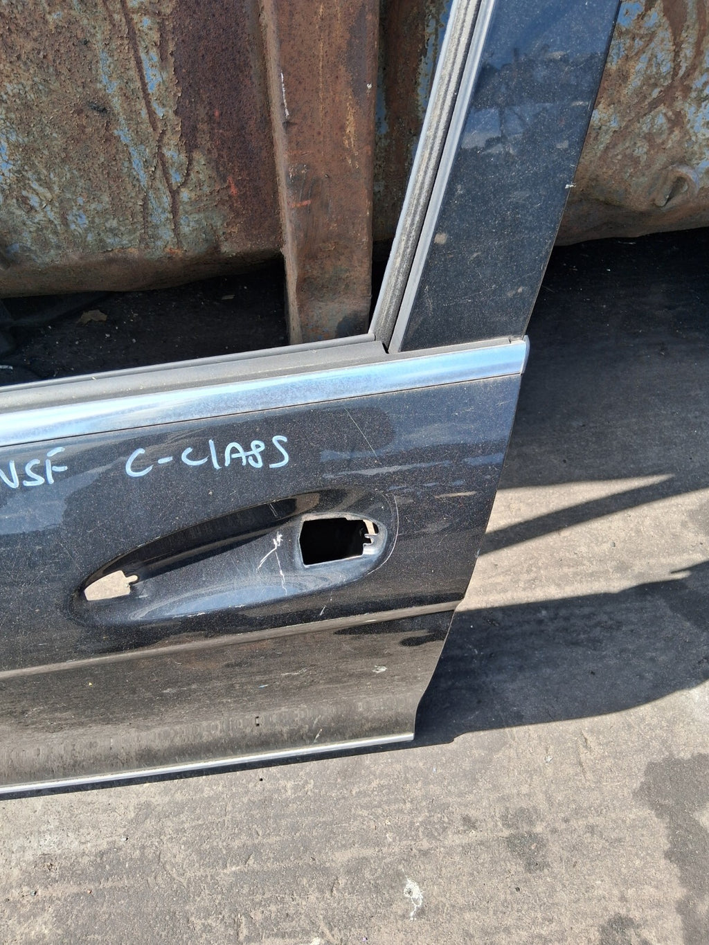 2008 MERCEDES C CLASS W204 NSF PASSENGER SIDE FRONT DOOR BARE BLACK 197