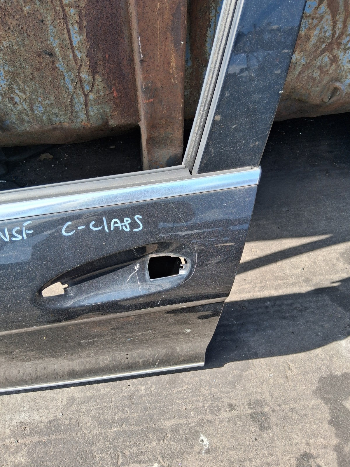 2008 MERCEDES C CLASS W204 NSF PASSENGER SIDE FRONT DOOR BARE BLACK 197