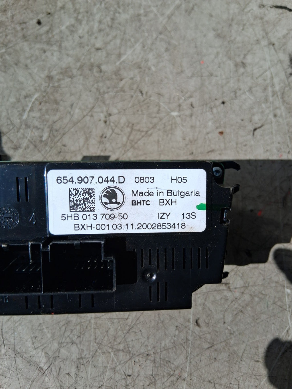 2021 SKODA SCALA HEATER CLIMATE CONTROL SWITCH PANEL 654907044